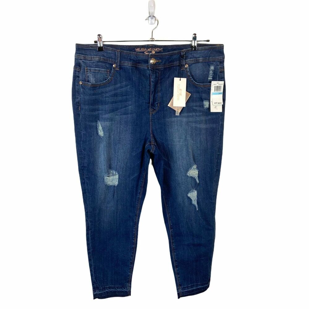 Melissa Mccarthy Seven 7 Skinny Jeans size 20 W Women's Blue Pencil Stretch
